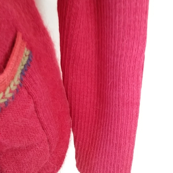 MFH Knits Baby Alpaca Blend Cardigan Sweater M Red Purple - Picture 8 of 16